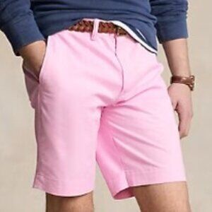 Polo by Ralph Lauren Shorts Preston Chino Men's Size 31 Flat Front Pink Casual